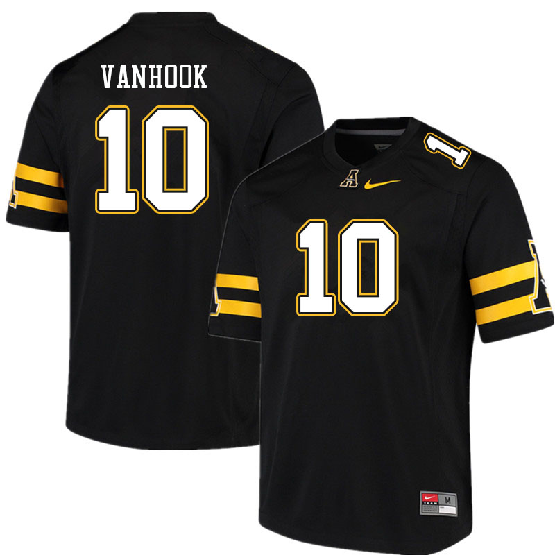 Men #10 DJ VanHook Appalachian State Mountaineers College Football Jerseys Sale-Black